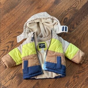 OshKosh B'gosh Baby Colorblock Jacket - Cream, Brown, Navy, Lime